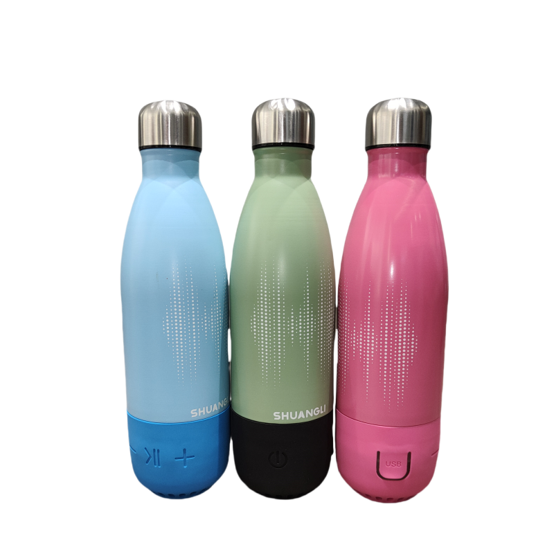 新デザイン 500ml ステンレス製真空断熱魔法瓶 スマートスピーカー搭載 ミュージックウォーターボトル