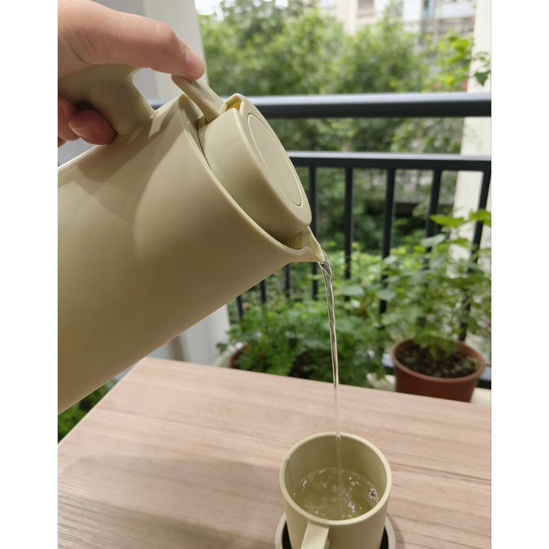 高品質の非アスベストガラス製二重構造保温カラフェ（温かい飲み物にも冷たい飲み物にも対応）