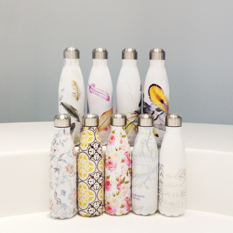 Modern Design Cola Shaped 1000ML 750ML 500ML 350ML Stainless Steel  Sport Water Bottle