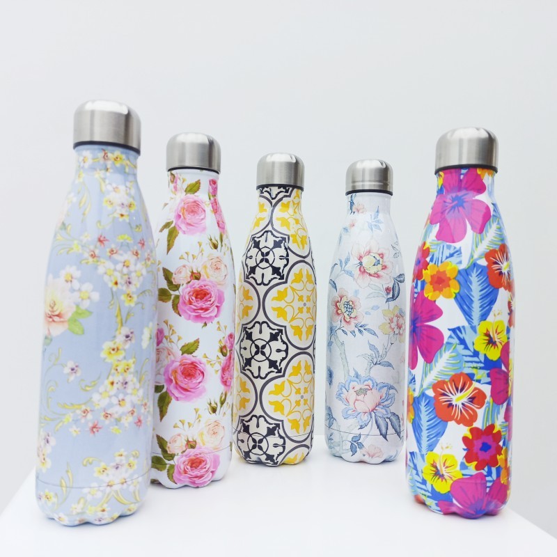 Modern Design Cola Shaped 1000ML 750ML 500ML 350ML Stainless Steel  Sport Water Bottle