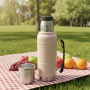 Custom 1000ml Classic Stainless Steel Vacuum Insulated Wide Mouth Camping Travel Large Capacity Leak-Proof BPA Free 12-24 Hours