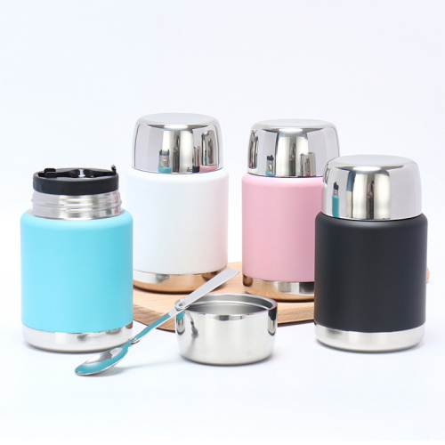 2L Stainless Steel Tiffin Bento Lunch Jar Hot Food Double Wall Insulated Vacuum Flask with Spoon Food Container