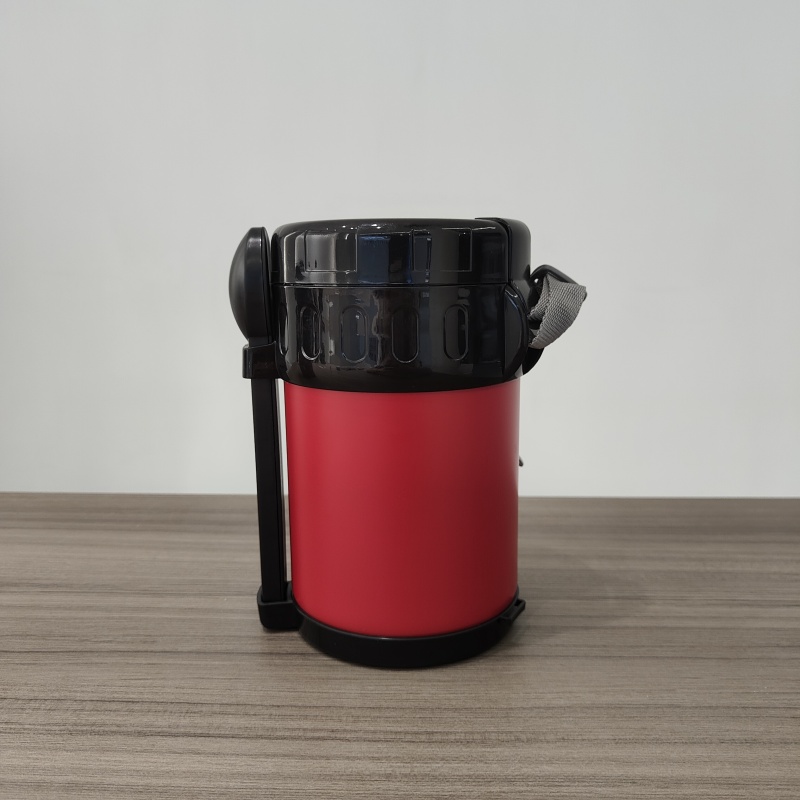 2L Stainless Steel Tiffin Bento Lunch Jar Hot Food Double Wall Insulated Vacuum Flask with Spoon Food Container