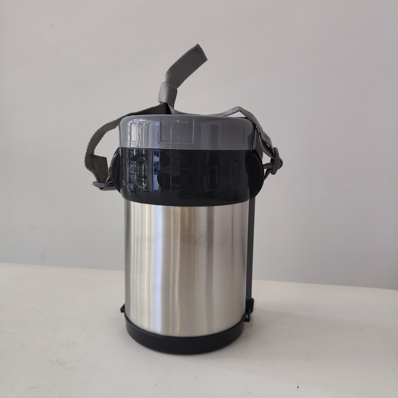 2L Stainless Steel Tiffin Bento Lunch Jar Hot Food Double Wall Insulated Vacuum Flask with Spoon Food Container