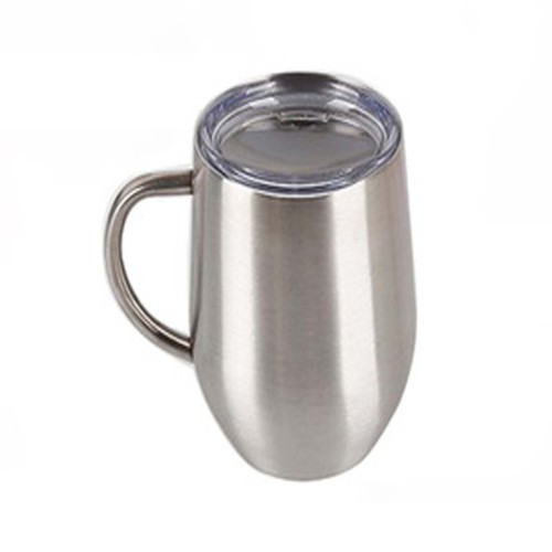 Custom 12oz Egg Shaped Stainless Steel Tumbler Insulated Travel Thermal Coffee Mug with Handle