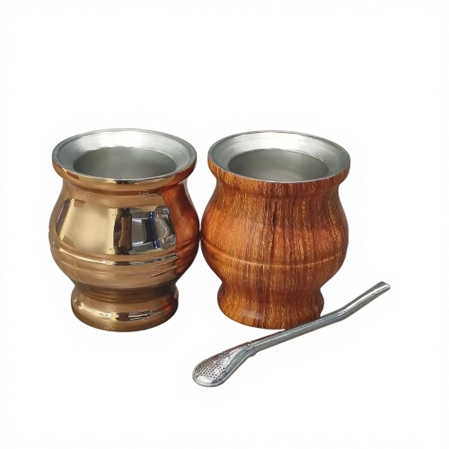 Custom Wholesale Double Wall 304 Stainless Steel Yerba Mate Cup Set Bombilla Straw Argentina Mate Gourd Traditional Tea Camping