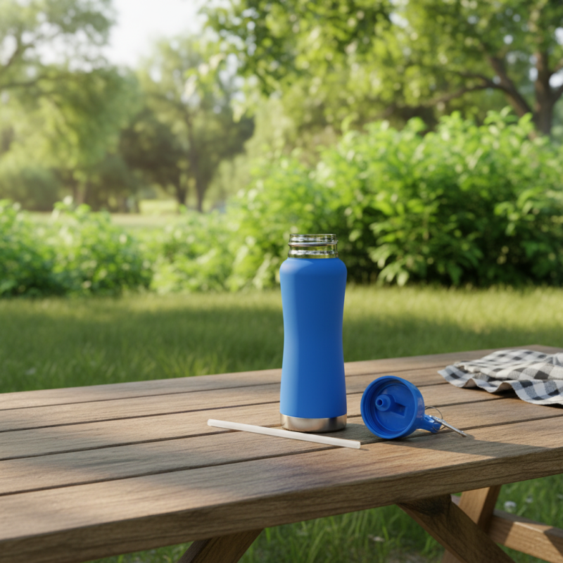 304 Stainless Steel Vacuum Flasks  350/750/1000ml Insulated Water Bottle with Elegant Curve, Rotating Straw Lid,