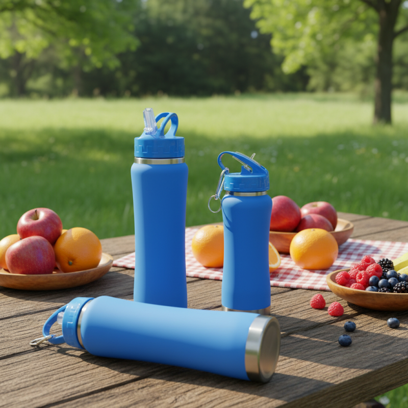 304 Stainless Steel Vacuum Flasks  350/750/1000ml Insulated Water Bottle with Elegant Curve, Rotating Straw Lid,