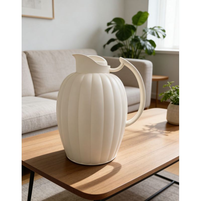 Pumpkin Shaped Thermal Coffee Carafe Large Capacity Insulated Pitcher With Curved Handle Perfect for Tea Coffee and Daily Use