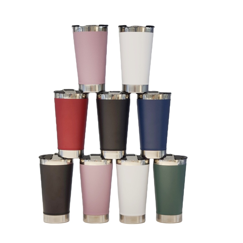 20oz Stainless Steel Double Wall Insulated Sublimation Blank Tumbler Mugs with Slide Lid and Straw