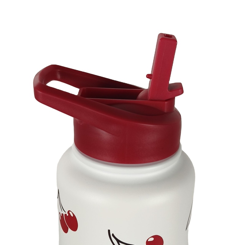 Shuangli Cartoon Cute Cherry Bow Stainless Steel Vacuum Thermos Cup-Camping Use Double Wall Leak-Proof 12-24 Hours Thermal