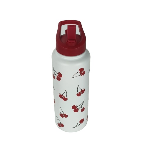 Shuangli Cartoon Cute Cherry Bow Stainless Steel Vacuum Thermos Cup-Camping Use Double Wall Leak-Proof 12-24 Hours Thermal