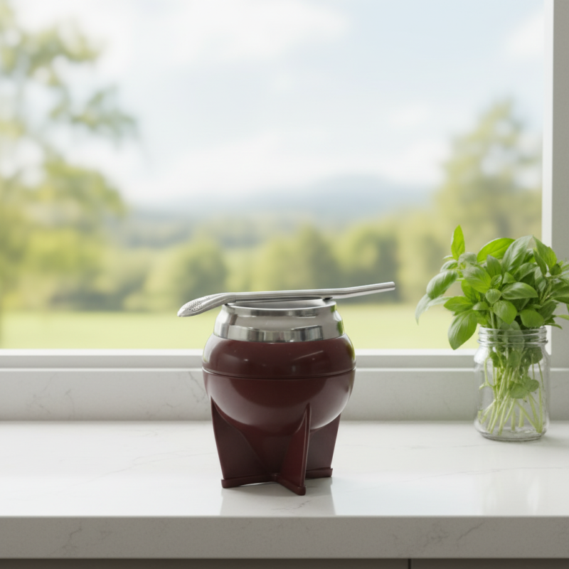 Maßgefertigtes Großhandels-Set klassischer argentinischer Yerba-Mate-Becher, doppelwandig, vakuumisoliert, Edelstahl, leicht, Camping-Set Bombillas