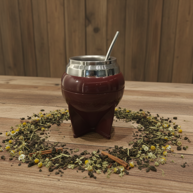 Maßgefertigtes Großhandels-Set klassischer argentinischer Yerba-Mate-Becher, doppelwandig, vakuumisoliert, Edelstahl, leicht, Camping-Set Bombillas