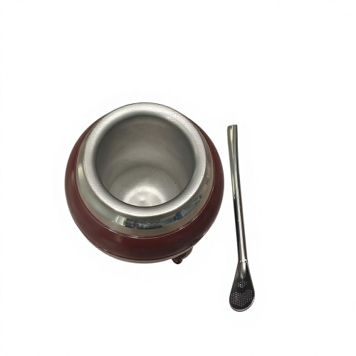 Custom Wholesale Classic Argentina Yerba Mate Cup Double Wall Vacuum Insulated Stainless Steel Lightweight Camping Set Bombillas