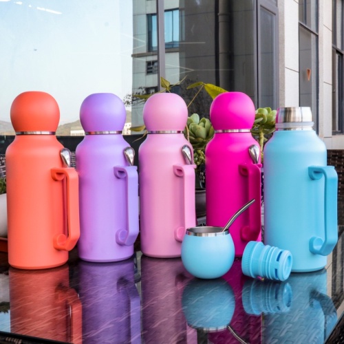 Outdoor Travel Portable Drink Mate Tea Double Wall Stainless Steel Insulated Vacuum  Flask Sport Water Bottle