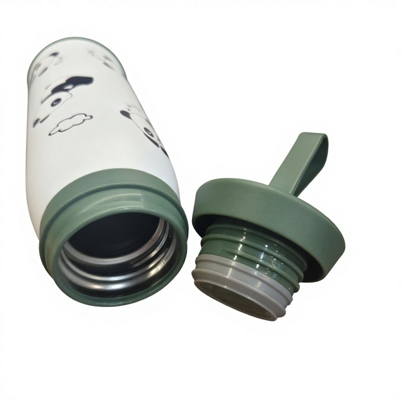 New Style Stainless Steel Cute Panda Design Vacuum Flask | Eco-Friendly Travel Thermos Leak-Proof Hand Grip | 500ml 12h Heat