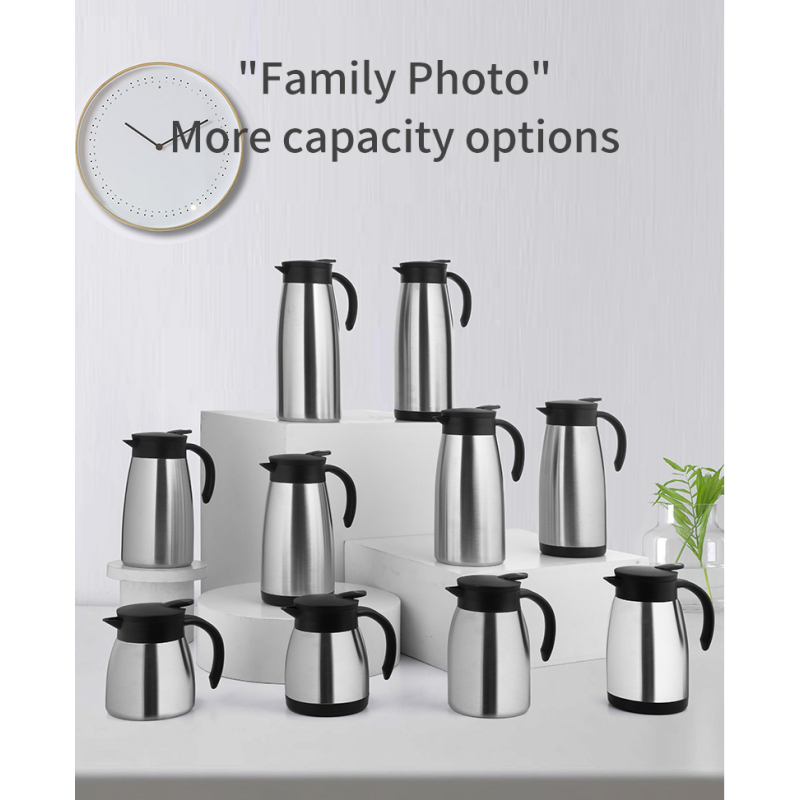 Wholesale 500ml 750ml 1000ml 1200ml 1400ml Double Wall Stainless Steel Vacuum Thermal Coffee Pot Thermos Tea Coffee Pot