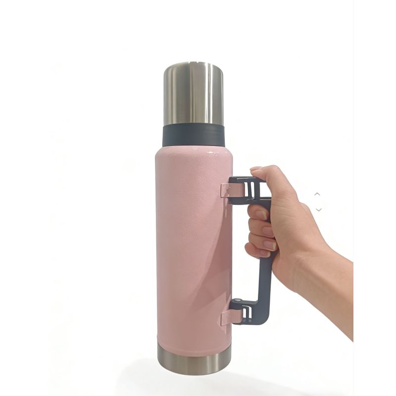 Thermos da viaggio/campeggio all'aperto in acciaio inossidabile di grande capacità con tazza inclusa.