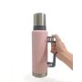 Thermos da viaggio/campeggio all'aperto in acciaio inossidabile di grande capacità con tazza inclusa.