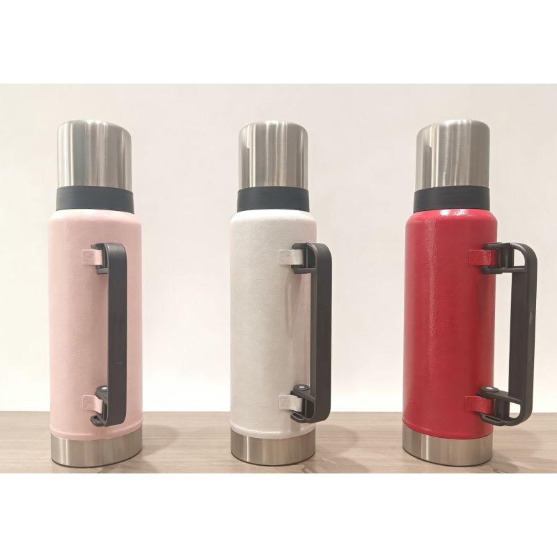 Thermos da viaggio/campeggio all'aperto in acciaio inossidabile di grande capacità con tazza inclusa.