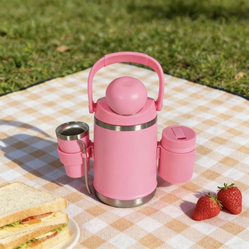 2500ml Multi-use Stainless Steel Insulated Flask Set 304 Food Grade Vacuum Double Wall Cup&Spoon 12-24 Hours Thermal Camping
