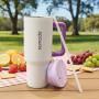 2026 New Design 40 oz Double Wall Vacuum Insulated Stainless Steel Tumbler Handle Straw BPA Free 6-12 Hours Thermal Insulation