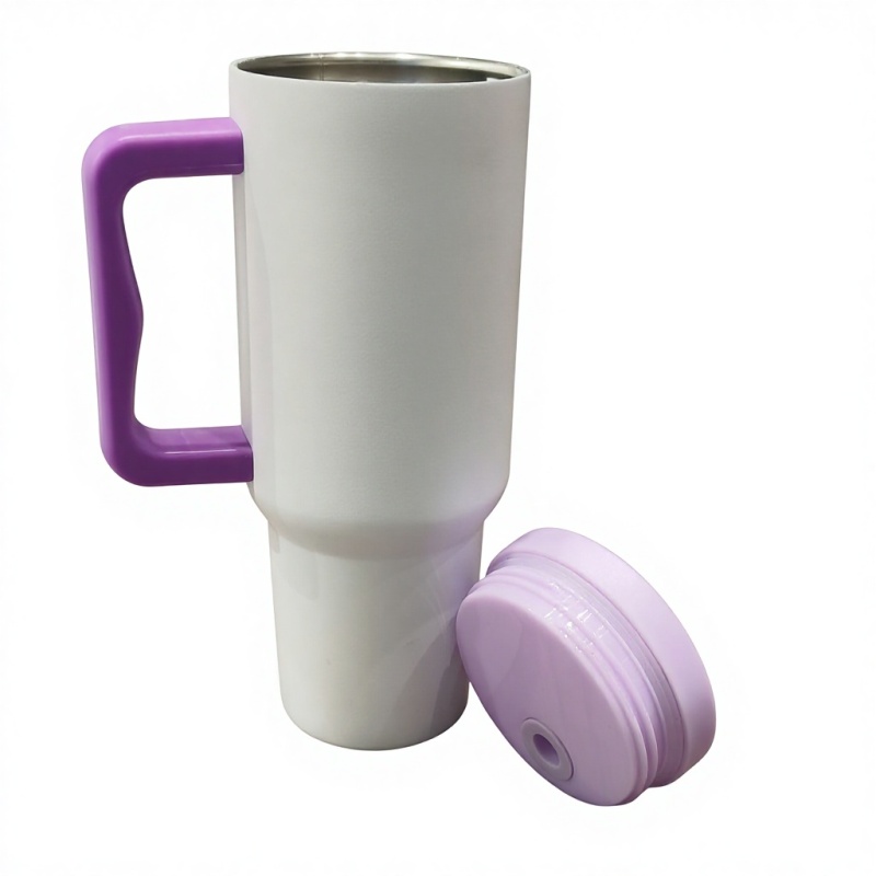 2026 New Design 40 oz Double Wall Vacuum Insulated Stainless Steel Tumbler Handle Straw BPA Free 6-12 Hours Thermal Insulation