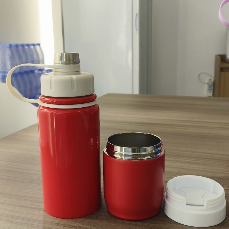 Borraccia sportiva a doppia parete con isolamento sottovuoto, a prova di perdite, serie Pioneer 304, con funzione di trasporto e sgancio rapido.