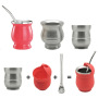 Tazza da tè Yerba Mate in acciaio inox con bombilla, nuovo stile argentino, in offerta speciale.