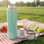 2026 Stainless Steel Vacuum Insulated Thermos Bottle Plastic Lid Handgrip BPA Free Leak-Proof Double Wall Thermal Insulation