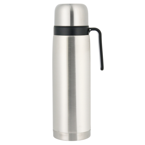 Garrafa térmica de parede dupla em aço inoxidável 304 com alça para chá mate ou erva-mate.
