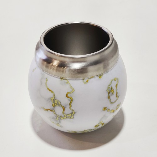 Cute Round Double Wall Insulated Stainless Steel Tea Mug Coffee Tea Cup Mate Cup with Straw
