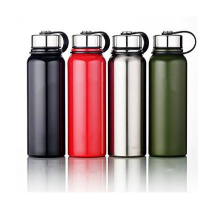 Gourde de sport/voyage à double paroi en acier inoxydable de grande capacité
