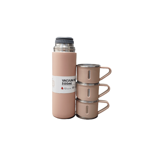 Christmas Gift 3pcs Stainless Vacuum Flask Gift Set One Cup with Three Lids Gift Box Thermal Cup
