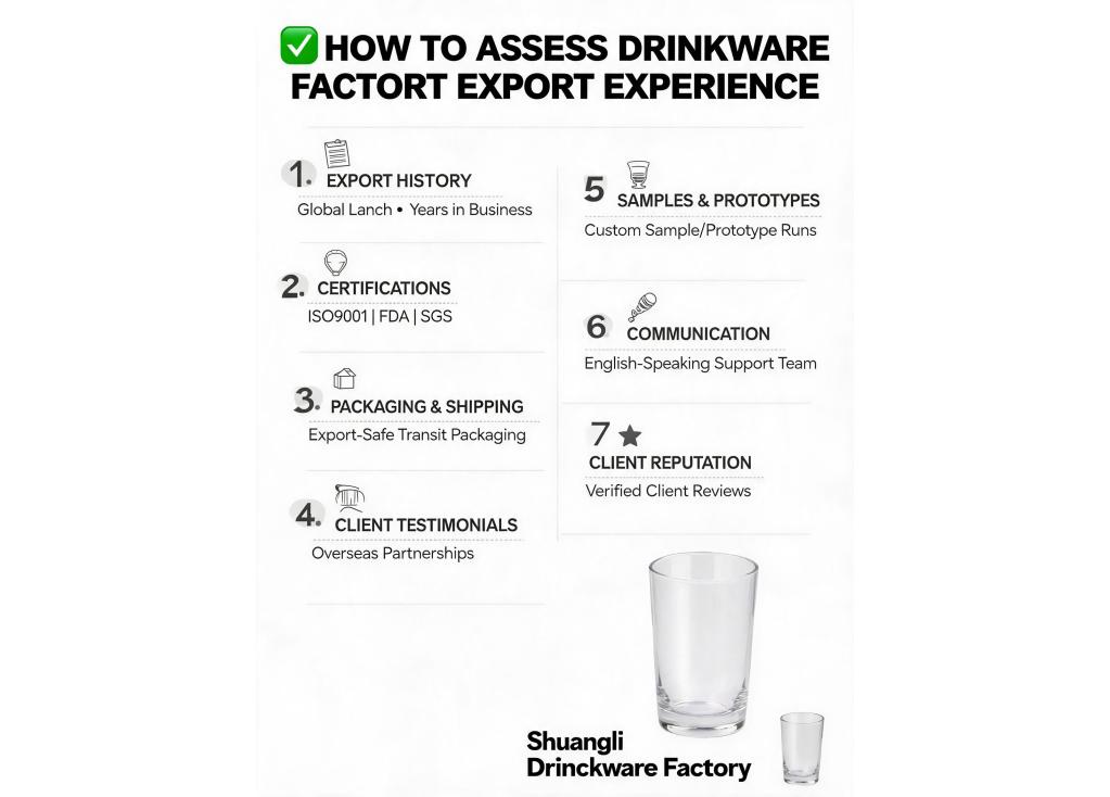How to assess the export experience of a drinkware factory before placing large orders?