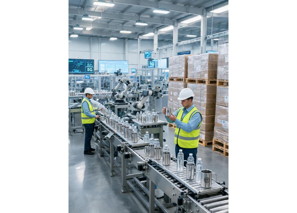 How fast can large orders of logo drinkware be produced and shipped?