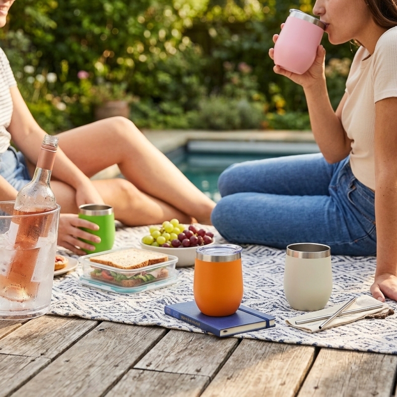 12oz Egg Shape Stainless Steel Tumbler OEM | Bluegreen