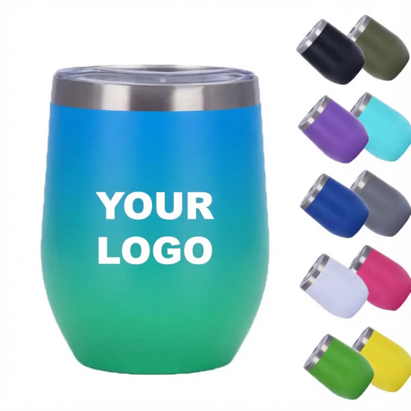 12oz Egg Shape Stainless Steel Tumbler OEM | Bluegreen