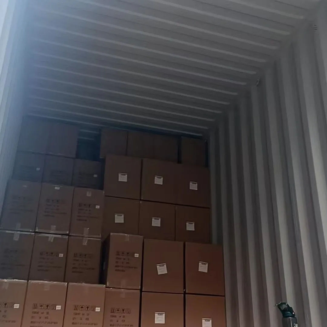 Drinkware cartons packed inside a shipping container