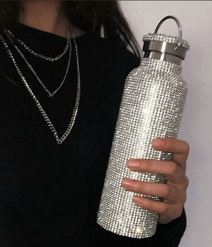 luxury rhinestone embellished stainless steel wholesale tumbler for vip gifts