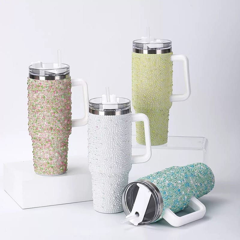 rhinestones on wholesale stainless steel tumbler
