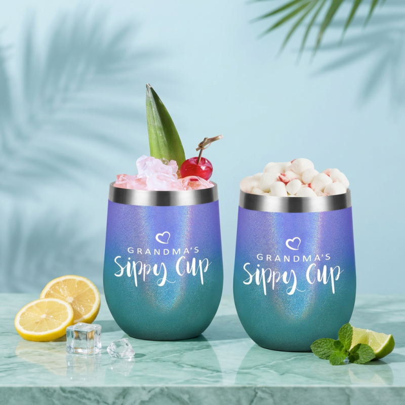 12oz Egg Shape Stainless Steel Tumbler OEM | Bluegreen