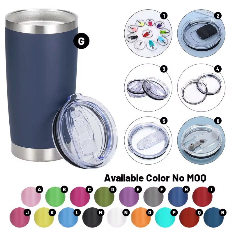 20oz Stainless Steel Coffee Cup with Optional Lids