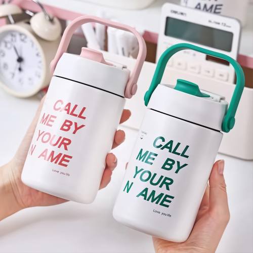480ml Dual-Drink Stainless Coffee Cup with Carry Lid OEM