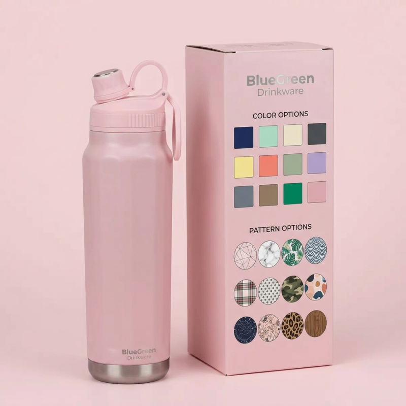 800ml Octagonal Vacuum Flask with Interchangeable Lids