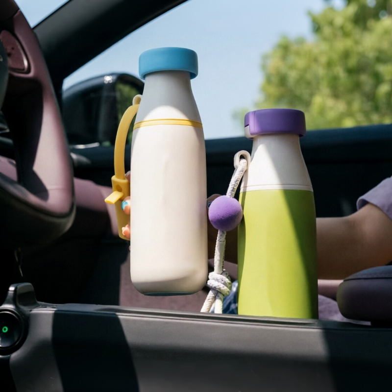 500ml Stainless Steel Milk Bottle with Straw and Strap OEM