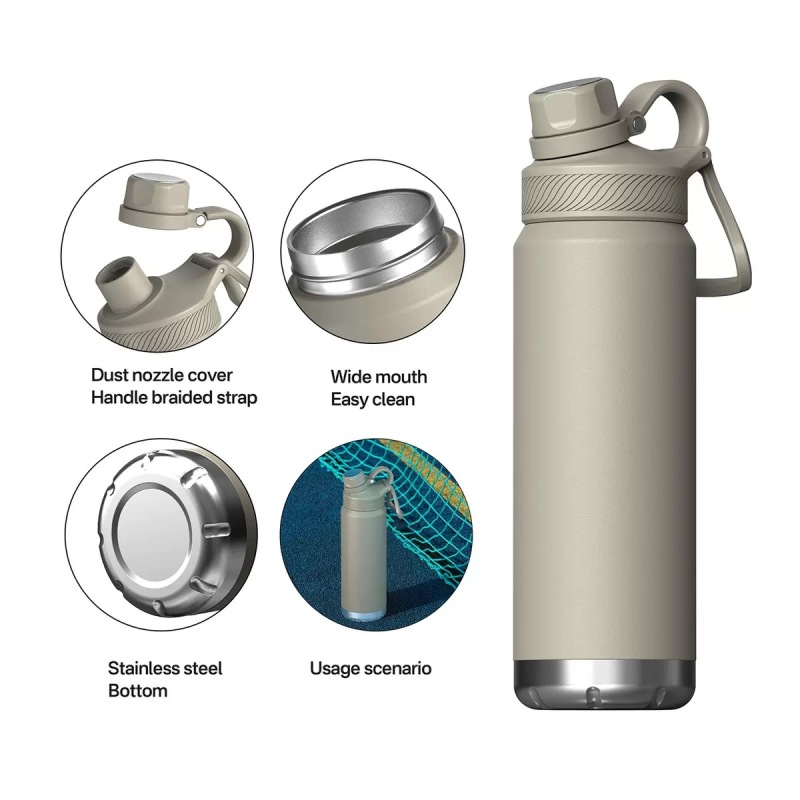 800ml Octagonal Vacuum Flask with Interchangeable Lids