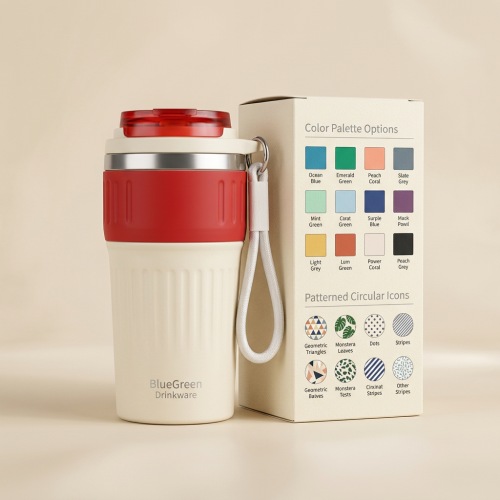 500ml Ceramic Lined Stainless Steel Coffee Cup OEM