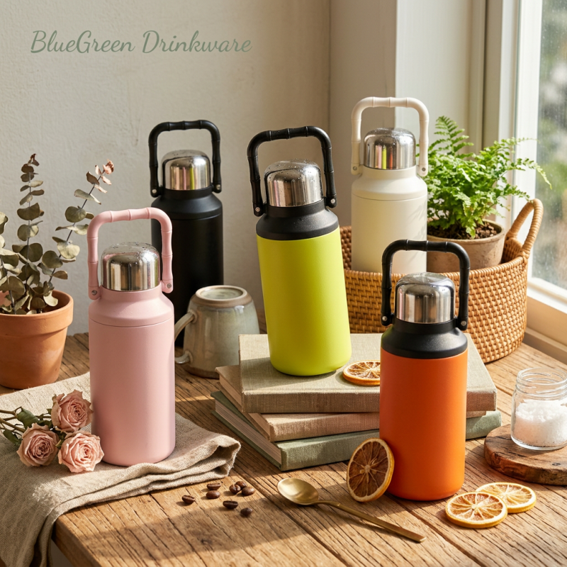 1000ml 316L Stainless Steel Vacuum Jug with Bamboo Handle